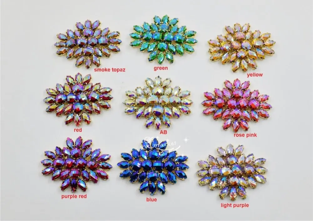 Free Shipping Wholesale 60pcs/lot Teardrop Rhinestone Flatback Button For Hair Flower Wedding Invitation LSRB890