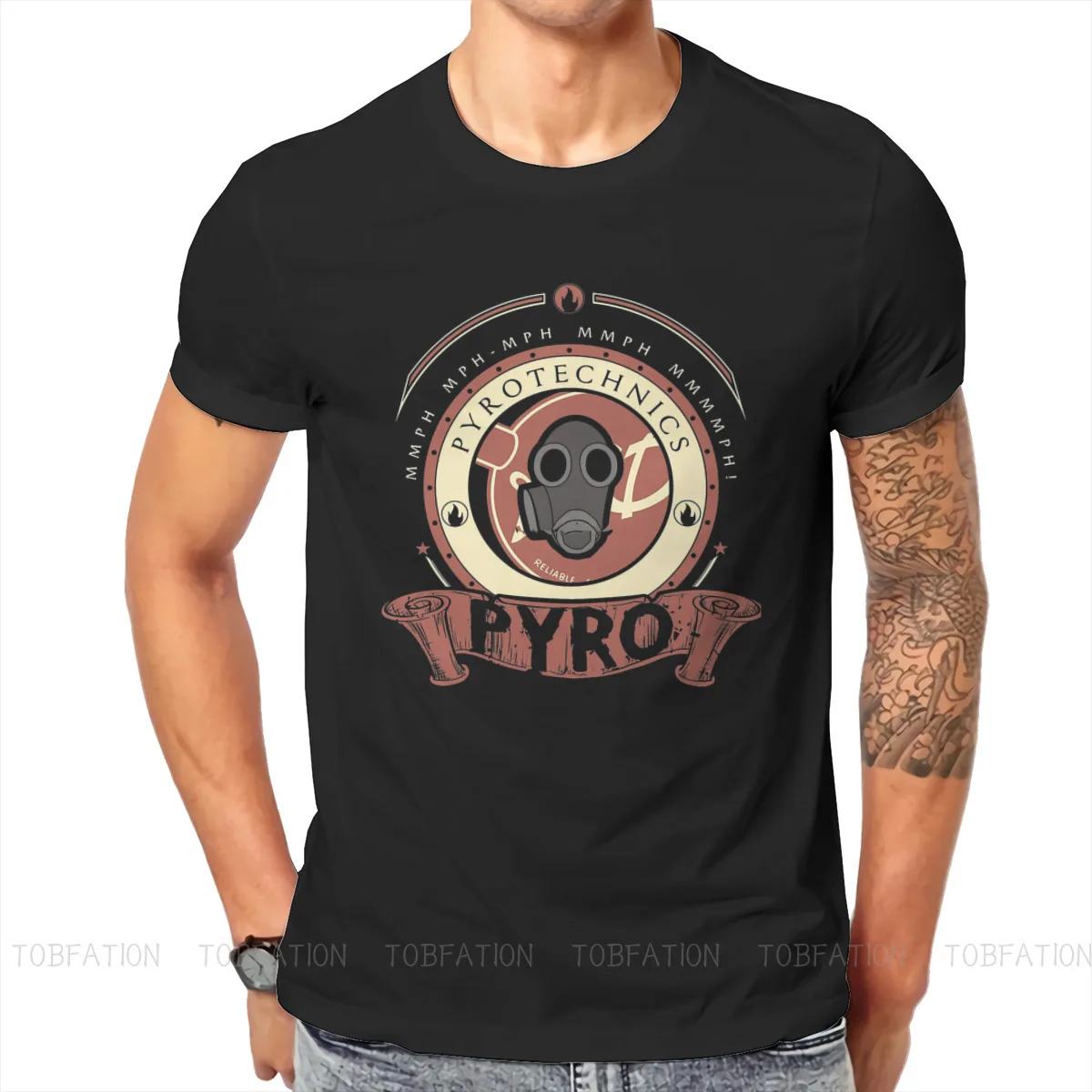 Team Fortress 2 Shooter Game Pyro T Shirt Men Ofertas S-6XL O-Neck Tshirt Cotton Graphic Clothes