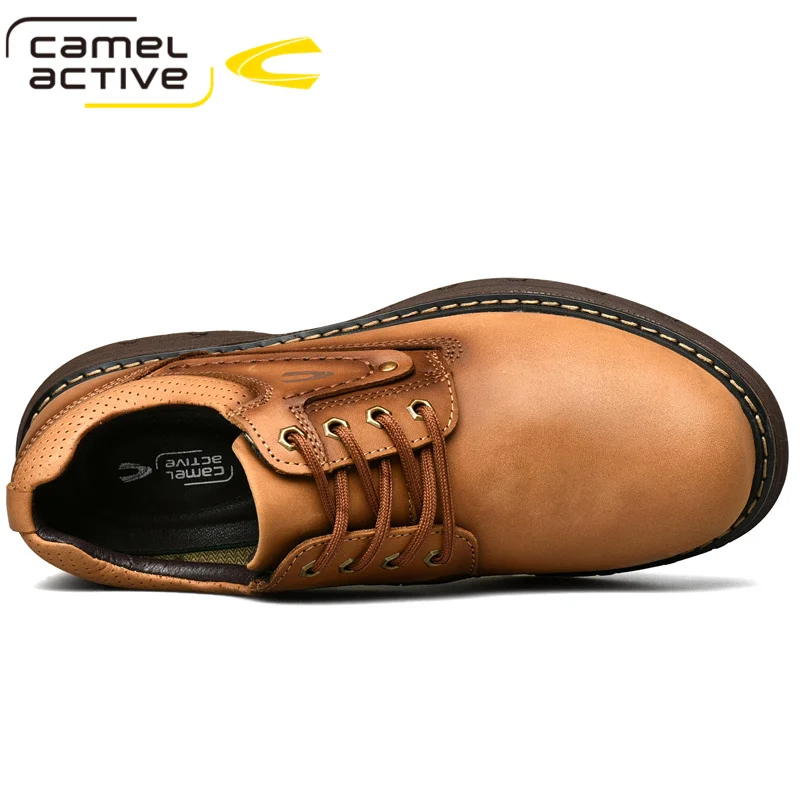 Camel Active Genuine Leather Men\'s Shoes New Fashion Laces Soft Cowhide Lightweight Comfortable Casual Men Business Shoes