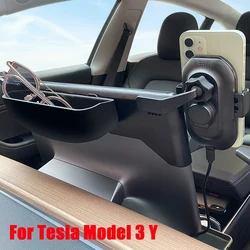 For Tesla Model 3 Model Y Car Phone Holder Wireless Charger & Glasses Case Screen Cell Phone Bracket Interior Accessories