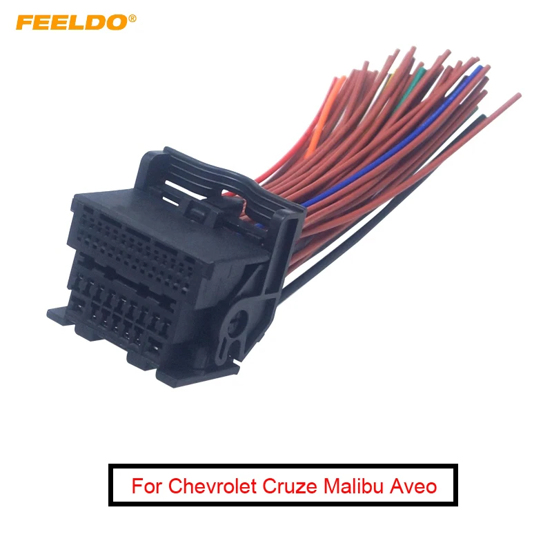 

FEELDO Car Radio Audio 44Pin Wiring Harness Adapter For Chevrolet Cruze Malibu Aveo ISO CD/DVD Stereo Installation Cable