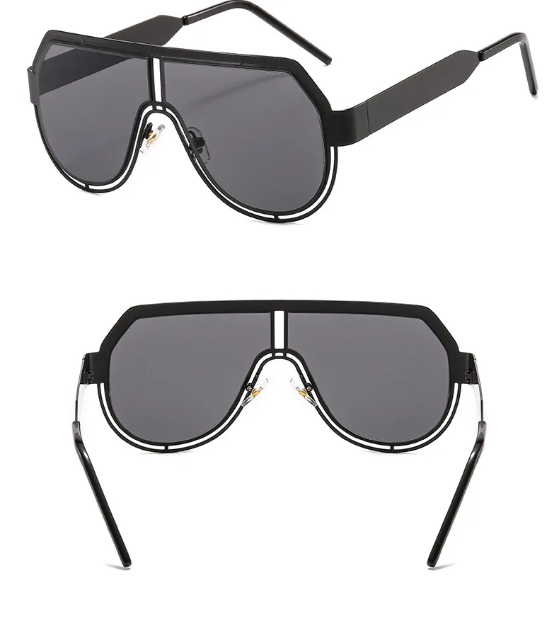 

New Metal One-Piece Large Frame Sunglasses 2518G Cool Men and Women Sunglasses Color All-match Cross-Border Hot Sale