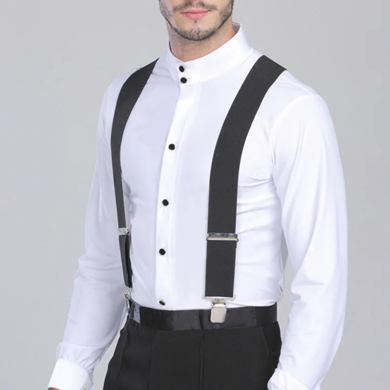 Men Trouser Braces Suspenders 50mm Wide Elastic Adjustable Metal Clips Ceinture X Shape With Strong Homme Cinturones Hombre 1PCS