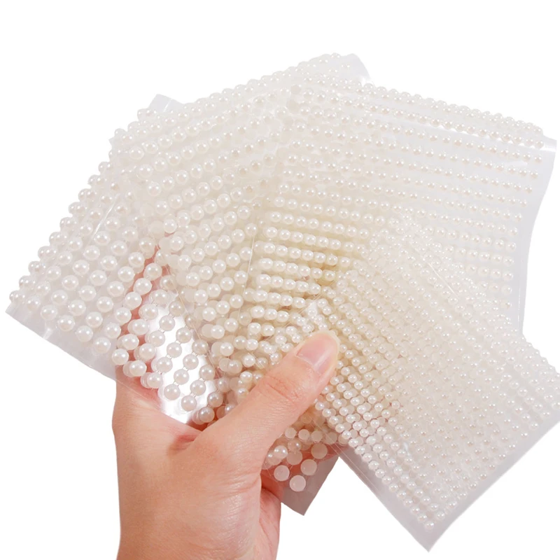 

3mm/4mm/5mm/6mm 3D Pearl Face Jewels Eyeshadow Stickers Self Adhesive Face Body Eyebrow Diamond Nail Stickers Diamond Decoration