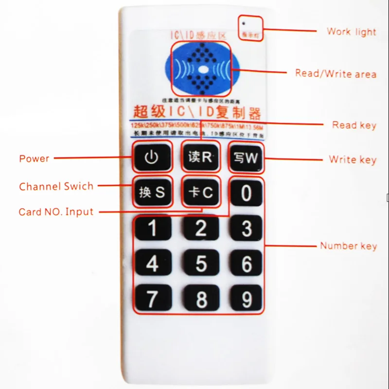 Ręczny nowy 9 frequency NFC RFID 13.56Mhz 125khz IC ID kopiarka duplikatora Cloner Reader Writer