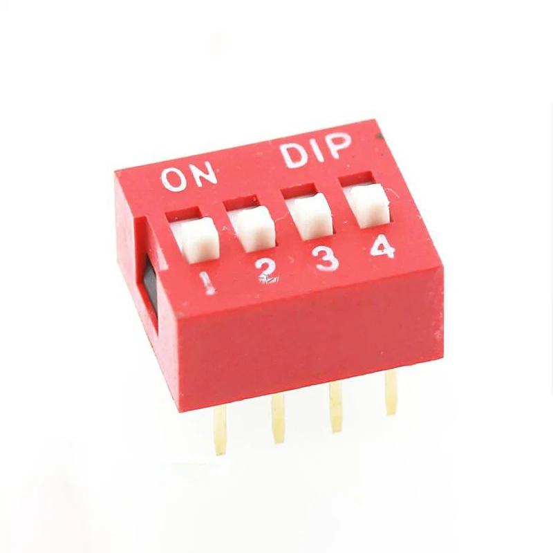 10PCS Slide Type Switch Module 1 2 3 4 5 6 7 8 9 10 12 Bit 2.54mm Position Way DIP Red Pitch Toggle Switch Red Snap Switch