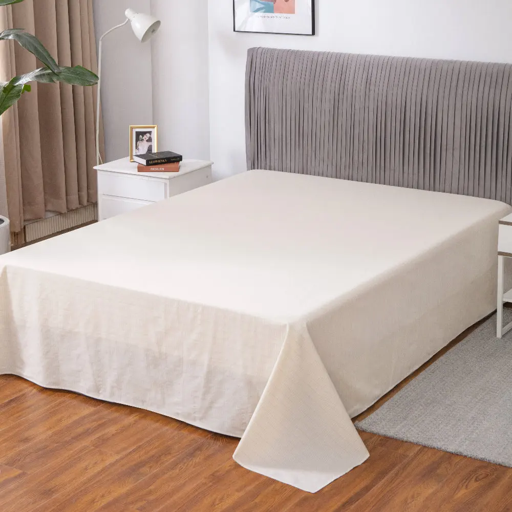 Earthing Organic cotton Conductive silver solid bed mattress set with four corners sheets hot sale Flat Sheet 2  pillow case