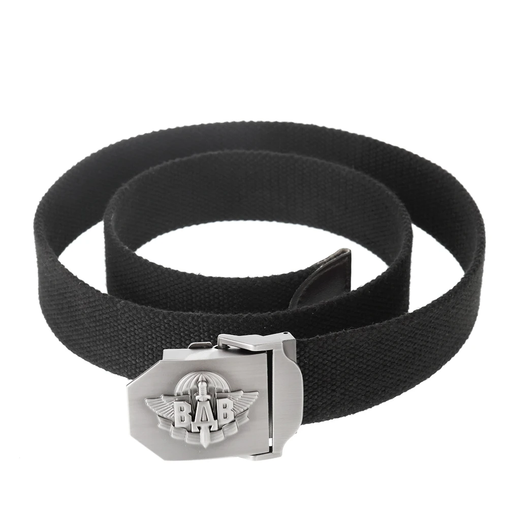 SupSindy Men Canvas Belt 3D Russian Airborne Troops VDV Metal Buckle Jeans Belts for Men Army Military Tactical Belts Male Strap