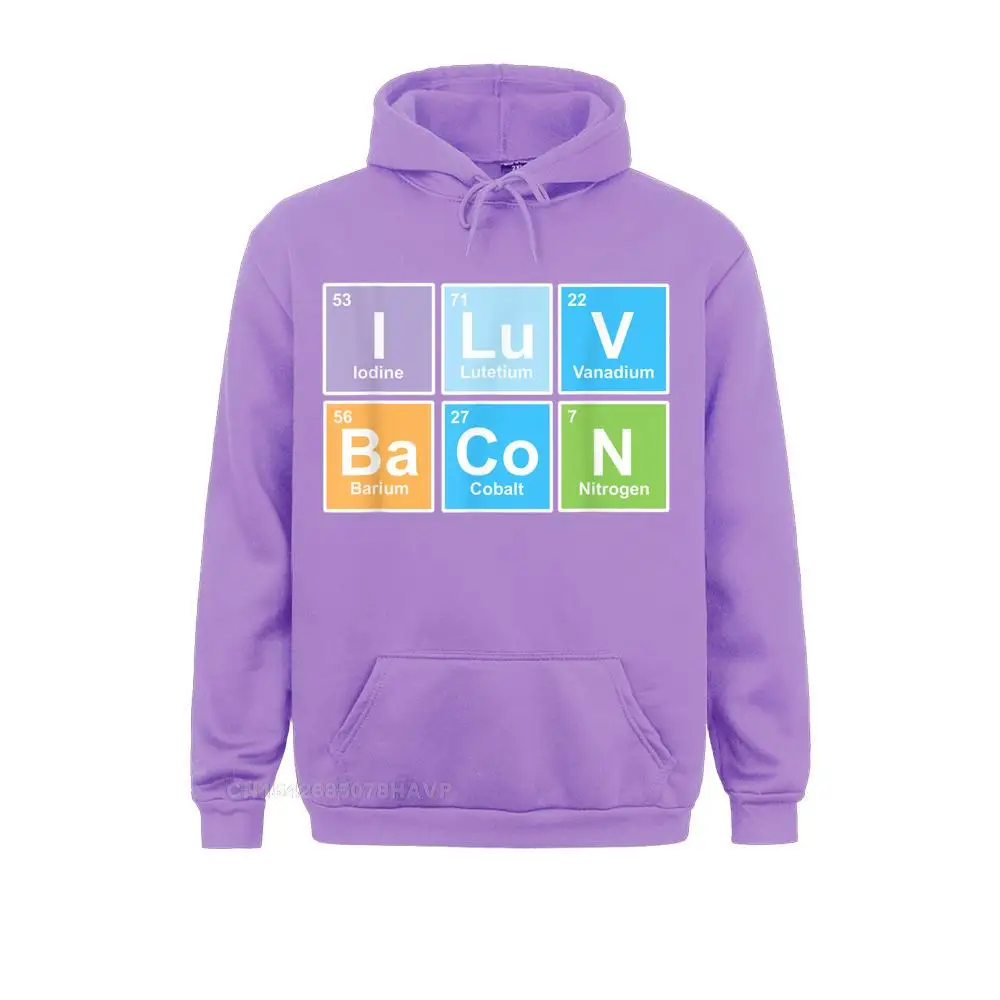 I Love Bacon Periodic Table Of Elements Sweatshirts Design Men New Coming Hoodies Sportswears For Men Harajuku Gothic Hoodie