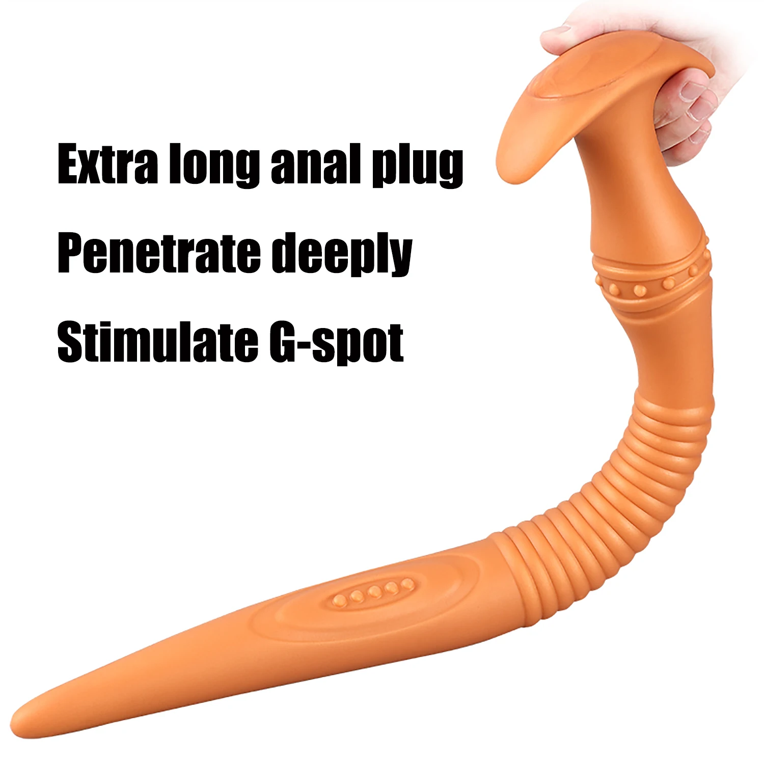 Liquid Silicone Super Long Anal Plug Dildos Stimulate Anus and Vagina Soft Anal Dilator Butt Plug Sex Toys for Women and Men