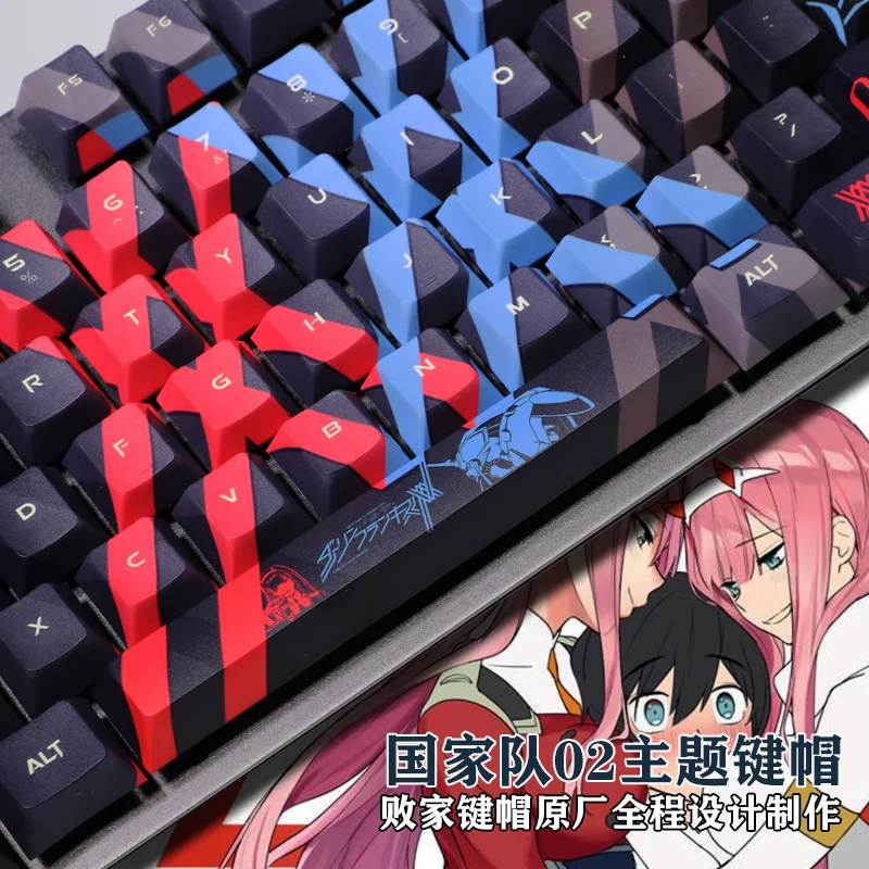 1ชุด PBT 5ด้าน Dye Sublimation Keycaps สองมิติอะนิเมะ Key Caps สำหรับ DARLING ใน FRANXX เชอร์รี่โปรไฟล์