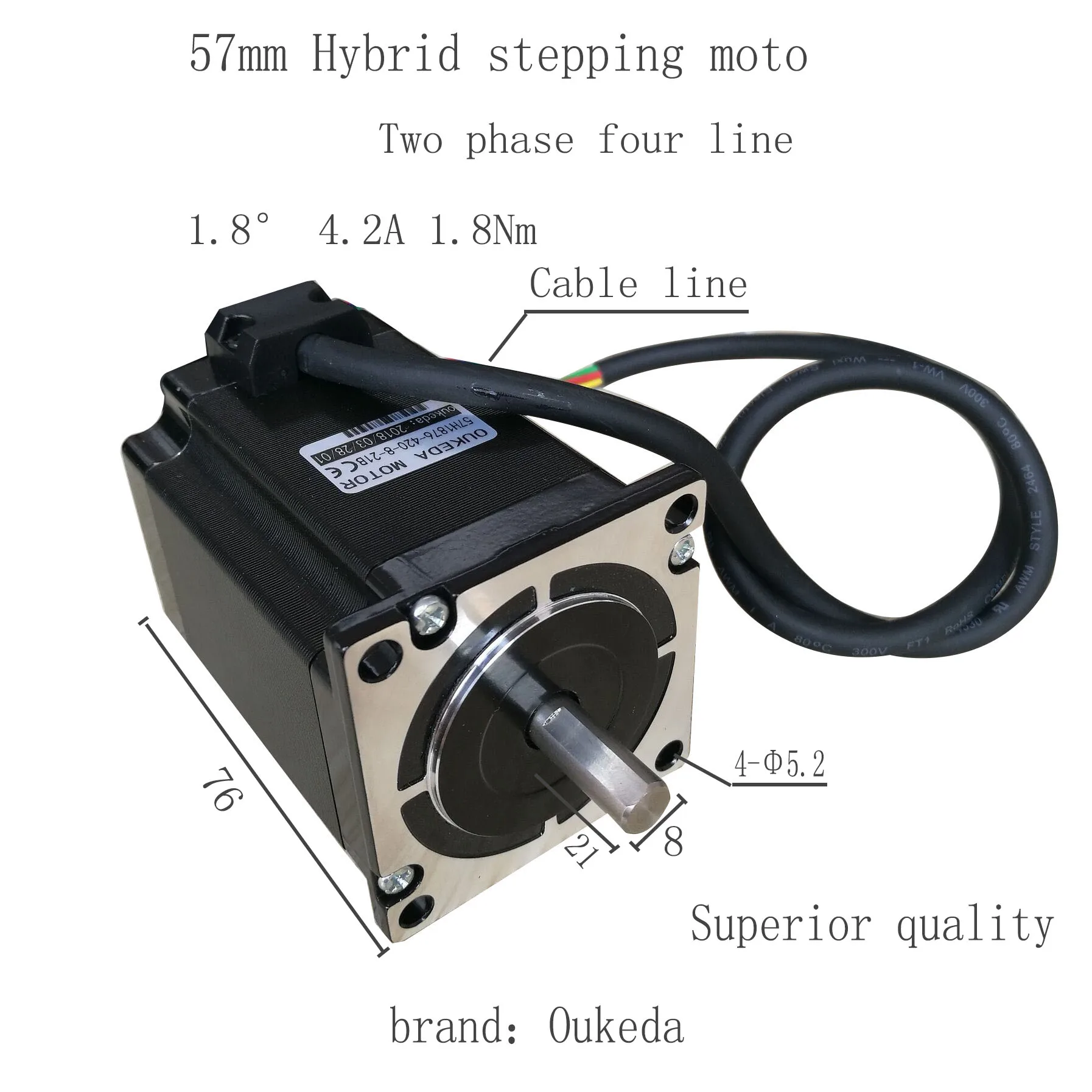 57BYGH76 stepper motor 1.8a 1.8nm 57 stepper motor NEMA 23 stepper motor