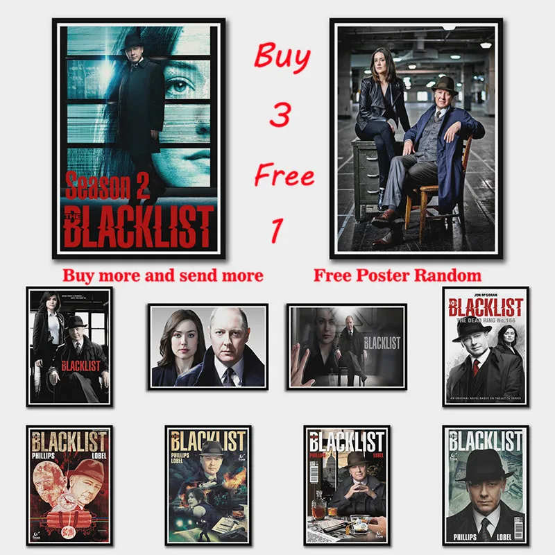 The Blacklist White Coated Paper Posters High Definition Wall Stickers Home Decoration for Livingroom Bedroom Home Frameless