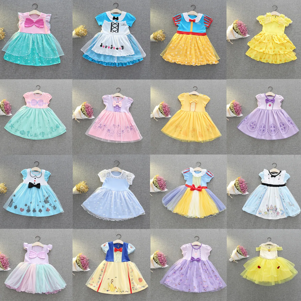 

Little Girl Cute Quality Dress Tutu Cosplay Party Dress Size 90-130 Infant Girl Clothes Princess Girl Party Colorful Dressing