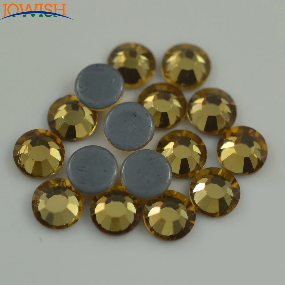 

Top Quality Crystal Topaz Hot Fix Rhinestones DMC,Glass Strass Hotfix Iron On Rhinestones Sewing & Fabric Decorations