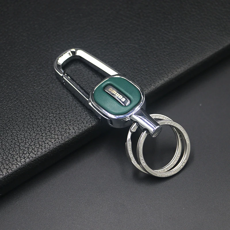 

OMUDA Car Keychain Male and Female Couple Key Chain Double Ring Key Ring Stainless Steel Zinc Alloy Lanyard for Keys (green)