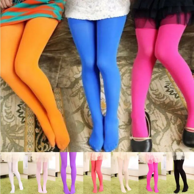 Wholesale Kids Girls Candy Colors Tights Pantyhose Hosiery Stockings Ballet Dance Stockings 4-12Y