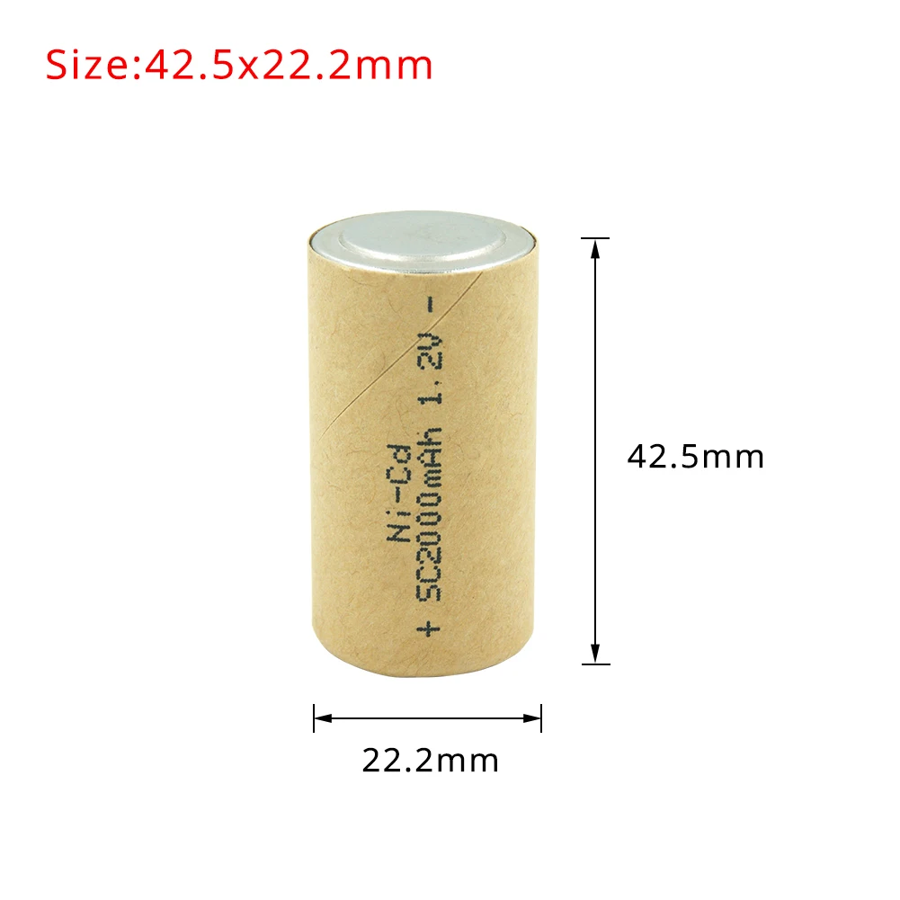 SC 2000mah 1.2v Battery NICD Power Cell Rechargeable Batteries for Electric Screwdriver for Power Tools