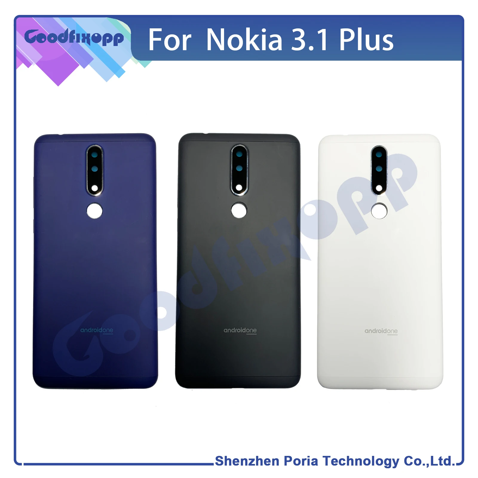 

For Nokia 3.1 Plus Of The Battery Cover Rear Cover Of The Back Door Of The Telephone Case Telephone Case + Camera Lens