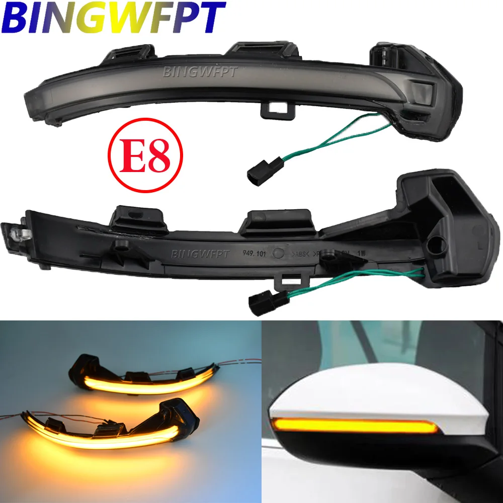 

2 шт. мигающая зеркальная лампа, динамическая мигалка, фотосигнал поворота, фотолампа для Volkswagen Golf 8 GTI R GTE GTD MK8 2020 2021