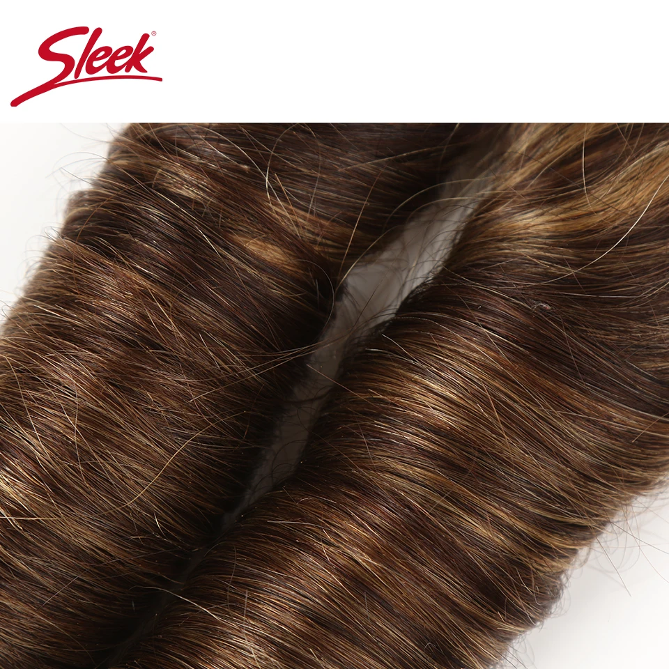 Sleek Doppel Gezogen Lose Welle Farbe P4/27 P6/27 P1B/30 P4/30 Brasilianische Remy menschliches Haar Bundles 1Pcs Hollywood Welle Haar Bundles