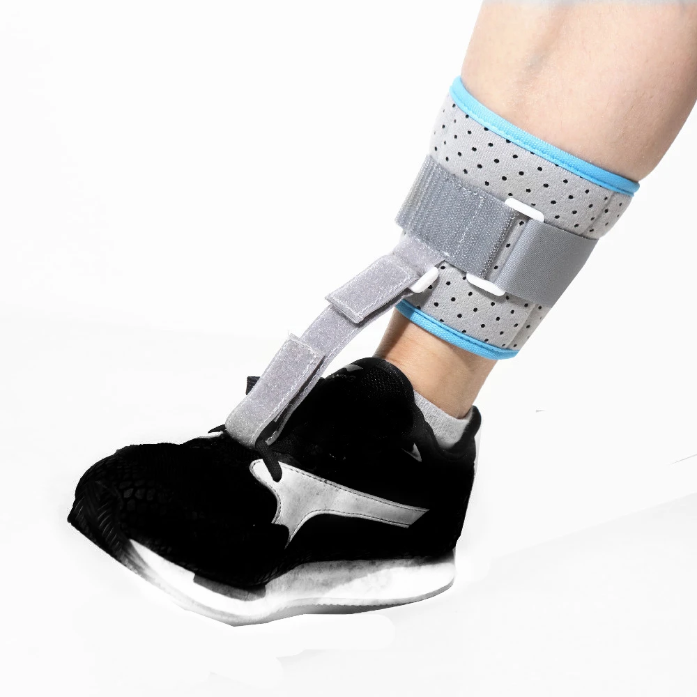 Ankle Support Drop Foot Brace Orthosis - Comfort Cushioned Adjustable Wrap Compression for Improved Walking Gait Prevents Cramps