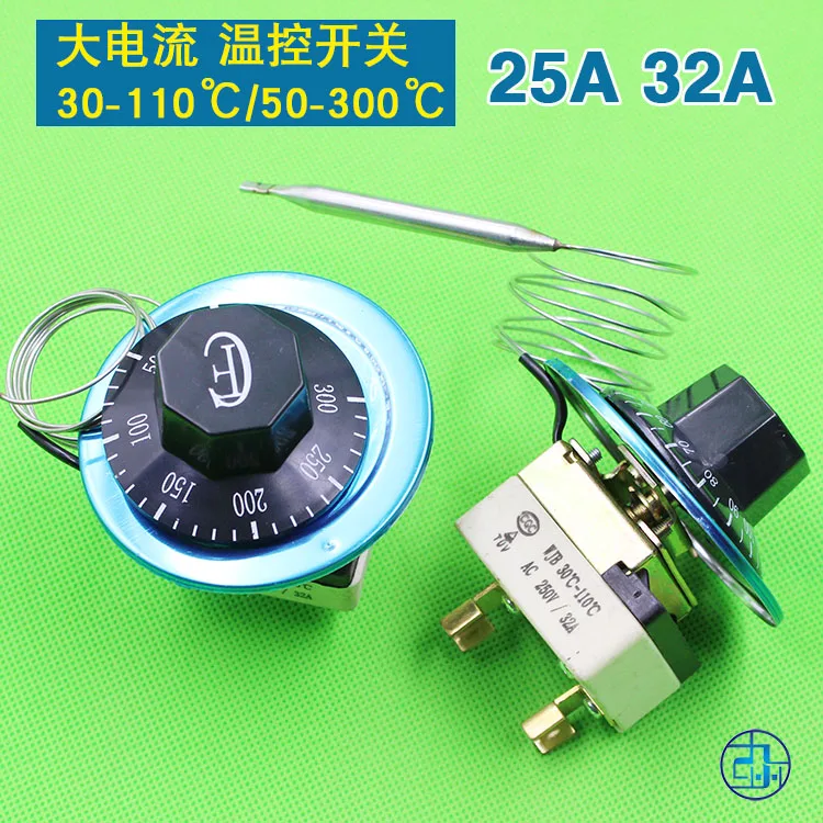 30-110-Degree 50-300-Degree Electric Oven Frying Furnace Knob Temperature Controller Surface Stew Pot Thermal Switch 25A 32A