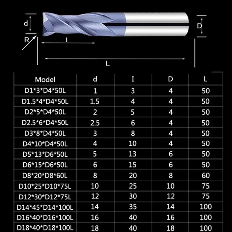 Fresa in metallo duro HRC45 utensili da taglio in lega di tungsteno acciaio 4 flauti 2 flauti 4mm 5mm 6mm 8mm 12mm fresa