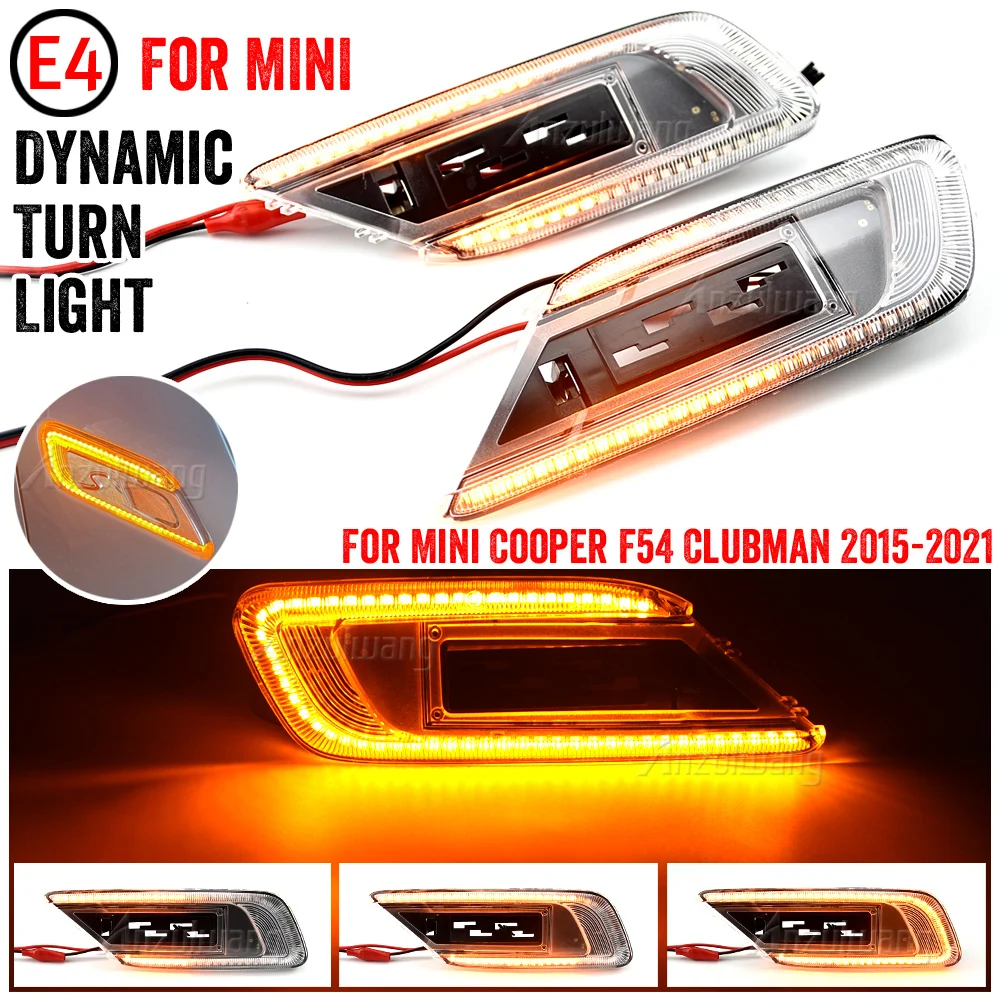 

For 2015 2016 2017 2018 2019 2020 Mini Cooper F54 Clubman 2015-2021 LED Dynamic Side Marker Indicator Blinker Light Turn Signal