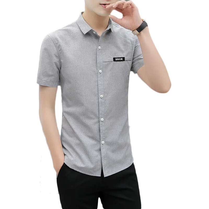 

Summer New Men's Casual Brand Korean Version Business Trend T-shirt Cotton All-match Slim Youth Round Neck Short Sleeve Top