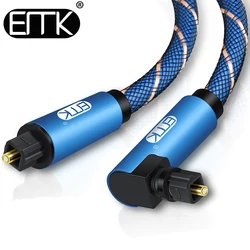 Cavo ottico EMK 90 gradi ad angolo retto cavo Audio digitale Toslink guaina intrecciata in fibra ottica 1m 2m 3m 5m per Soundbar a TV