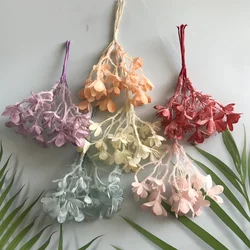 6pcs Artificial Plants Plastic Twigs Green Grass Fake Plants Twigs Leaves Grass Flower Arrangement Wedding Party Home Decor