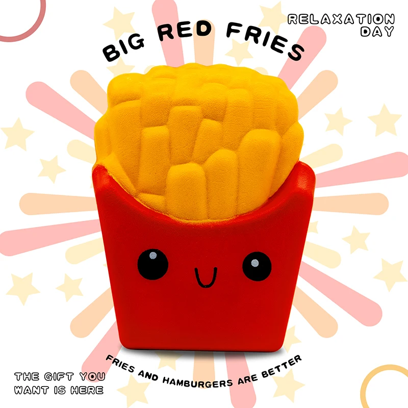 Jumbo French Fries Scented Squishy Kawaii Slow Rising Soft Stuffed Squeeze Kids Grownups Stress Relief Toy Gift