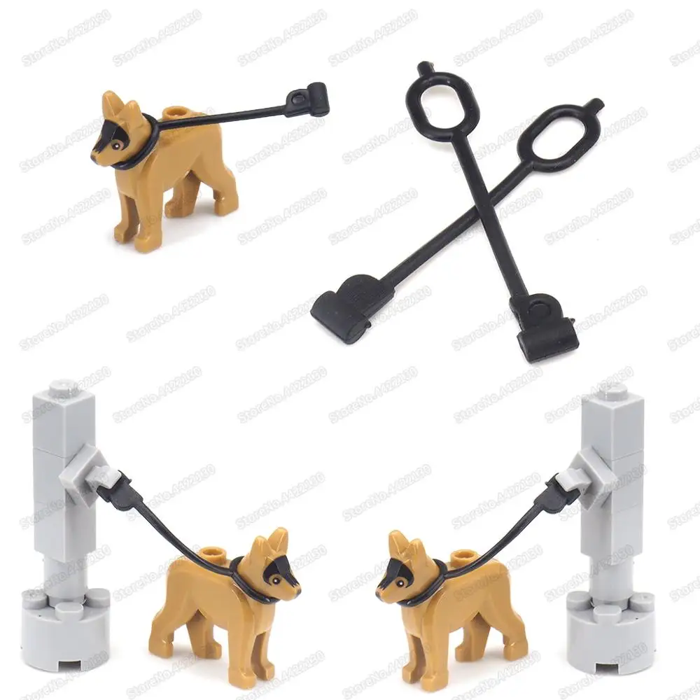 Ausrüstung Armee Hund Leine Gebäude Block Modell Moc Military Figuren WW2 Tier Partner Szenen Kind Weihnachten Geschenke Diy Ziegel Spielzeug