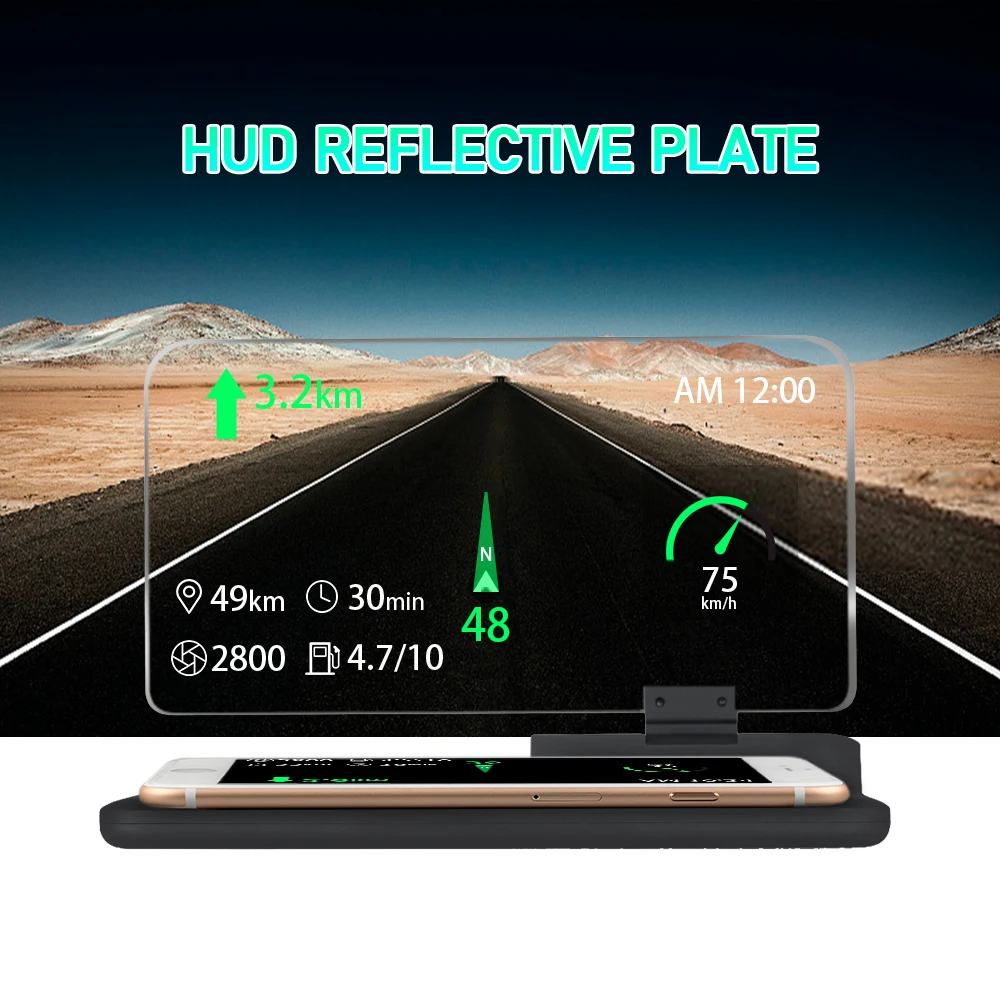 6 pollici universale H6 Car HUD Head Up Display proiettore telefono navigazione Smartphone supporto gps hud per qualsiasi auto