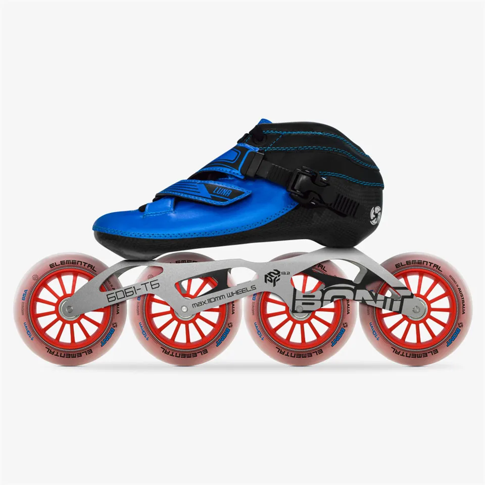 

2019 Original Bont Luna Speed Inline Skates Heatmoldable CarbonFiber Boot 4*90/100/110mm 6061 Elemental Wheel Skating Patines