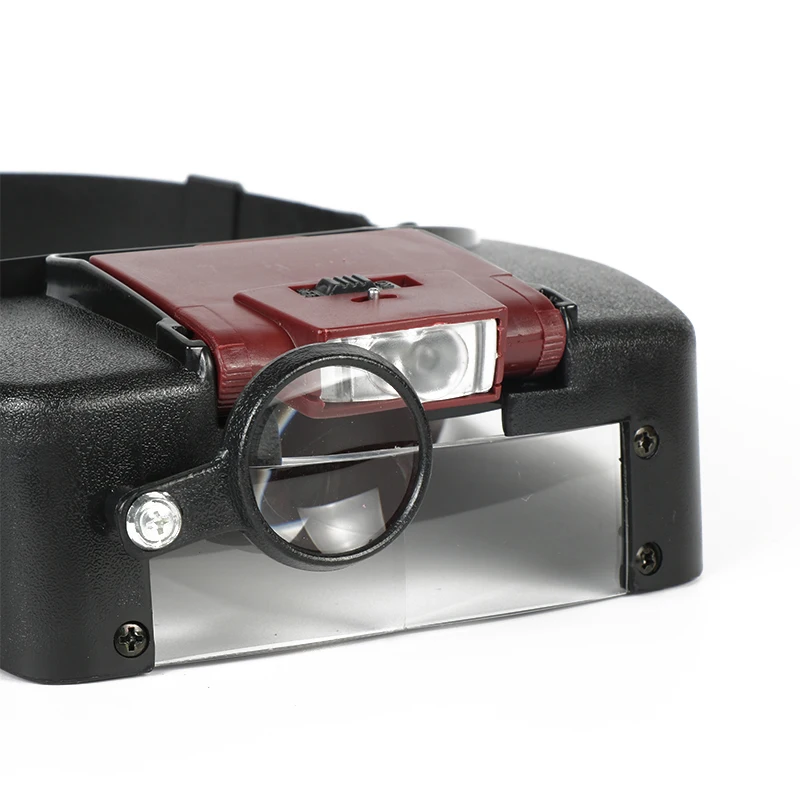 Helmet Style Magnifier Glasses LED light 10X Repairs Reading Optical Glass Tool Lamp Head Magnifier Loupe 1.0/1.5/3.5/10X
