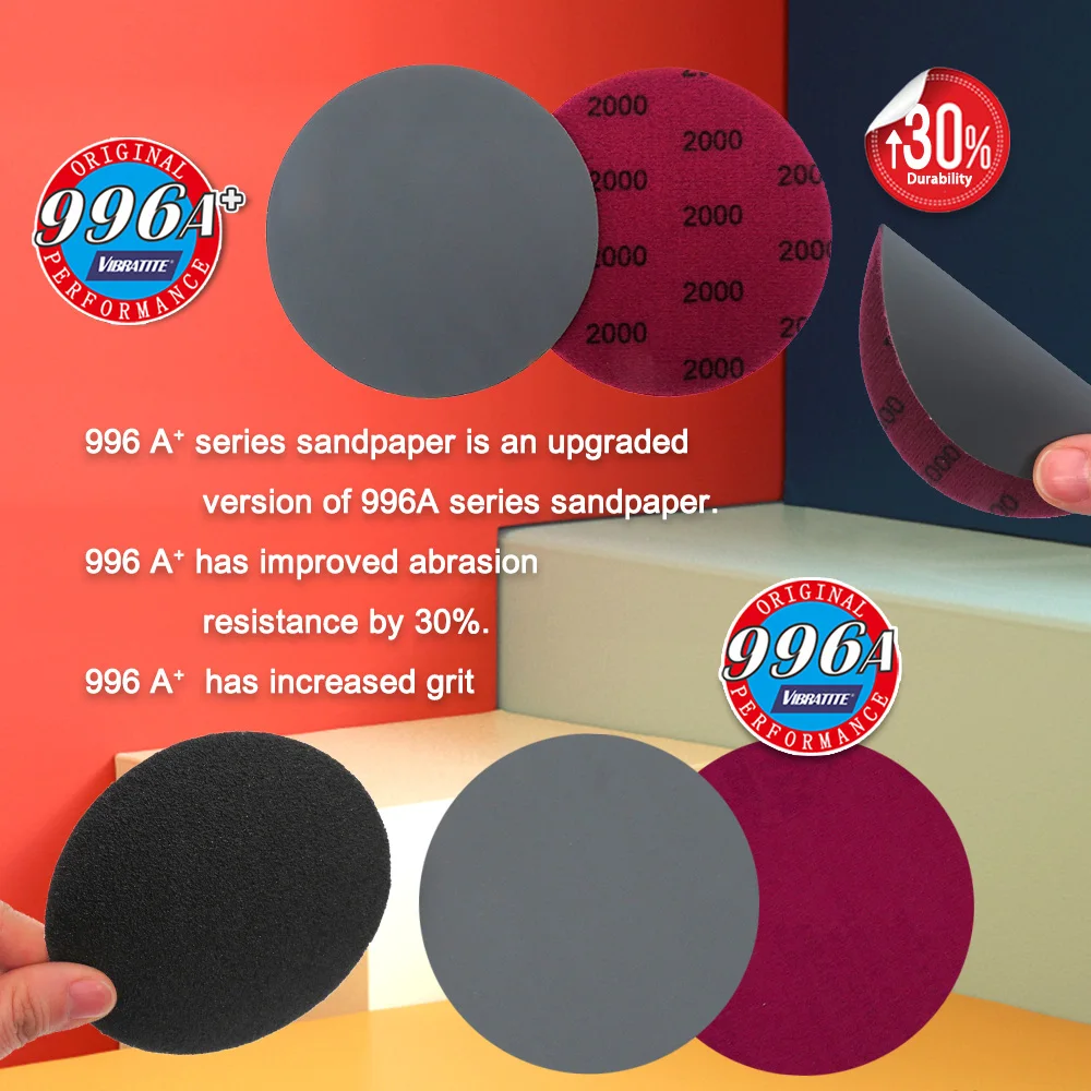 20pcs 4 Inch(100mm) Sandpaper High Performance Heavy Duty Silicon Carbide Wet&Dry Hook and Loop Sanding Discs