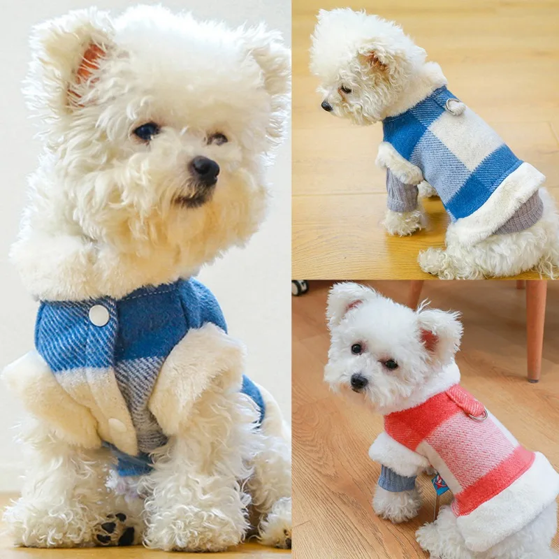 Classic Plaid Dogs Costumes Winter Warm Pet Dog Cashmere Down Jacket Puppy Cotton Vest Coat Chihuahua Clothes Pet Clothing