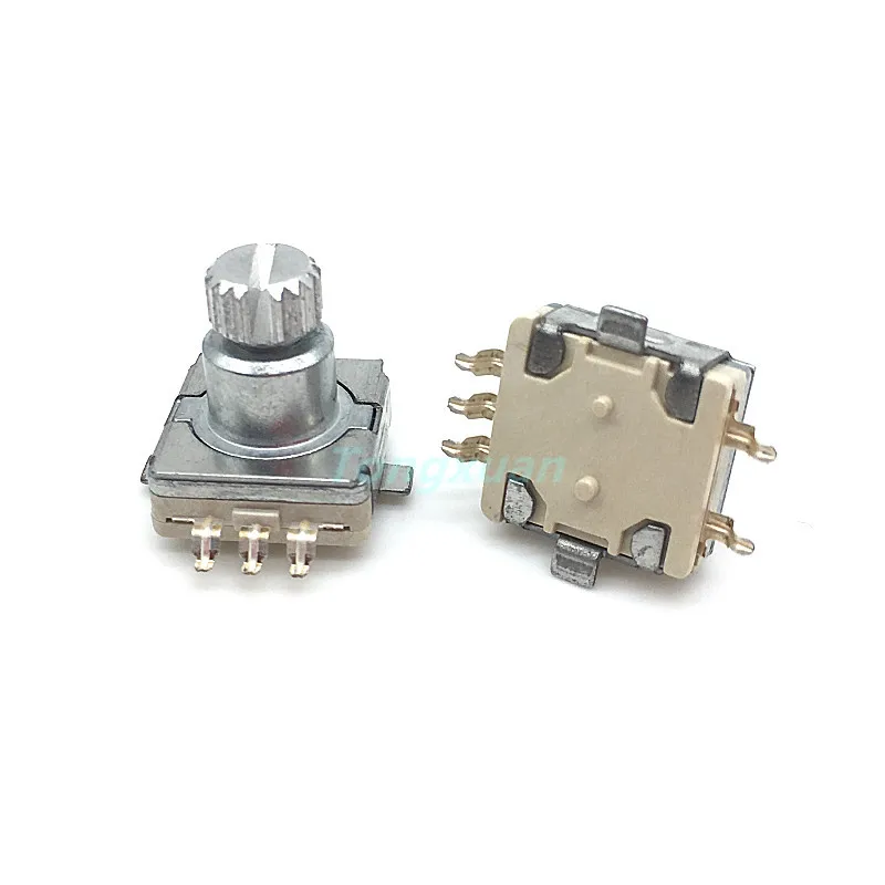 5pcs EC11 Rotary Encoder Code Switch With Push Button Switch 30 Position SMD 5pin Handle Length 9mm Plum Shaft