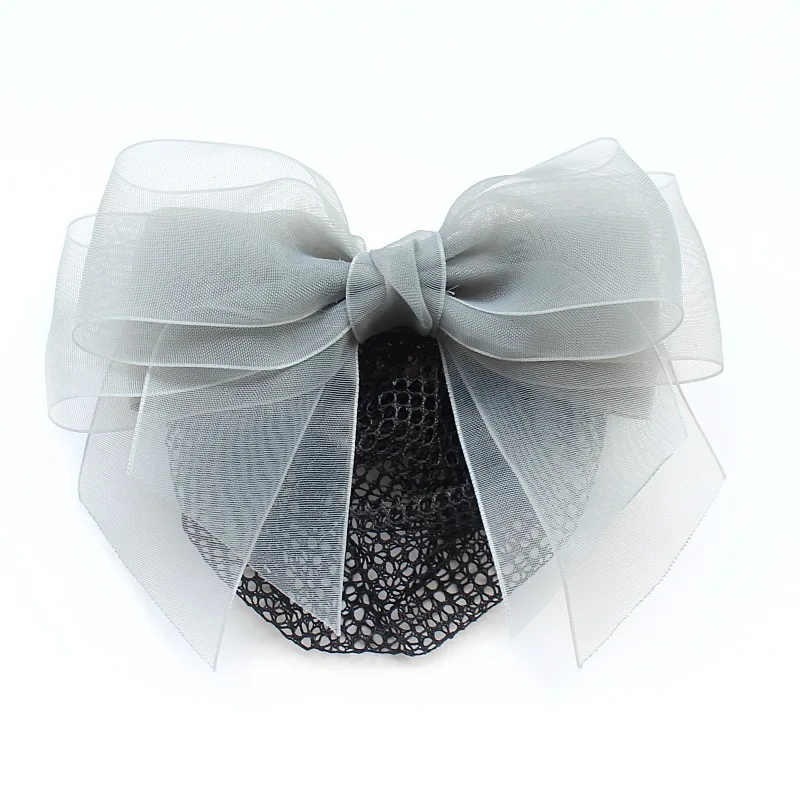 Adult Fabric Yarn Professional Hairpin Staff Hair Net Bag Bow Tie Brooch Shirt Collar Flower for Girls Women Accessories Jewelry