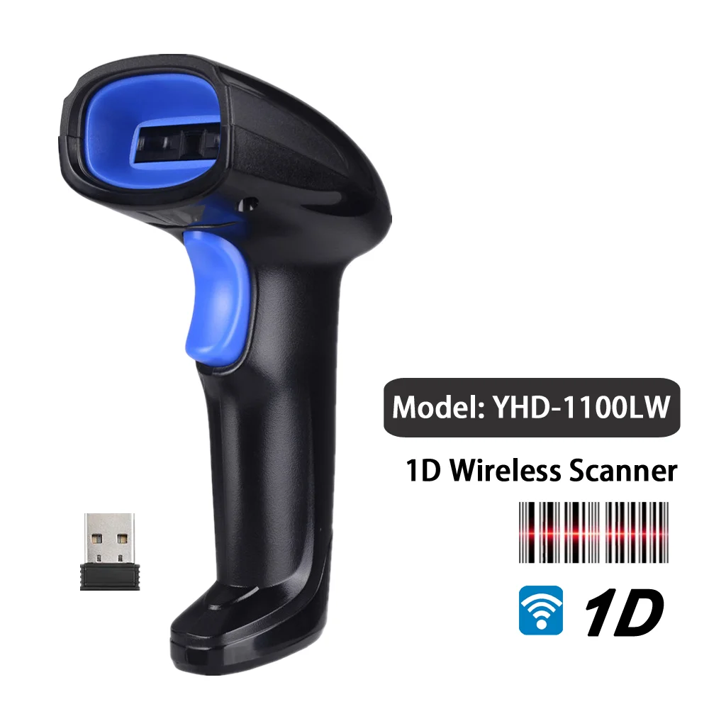 Scanner de código de barras a laser USB 1D para leitores de código de barras portáteis 2D Qr, dispositivos de ferramentas de digitalização para loja, supermercado, biblioteca, armazém