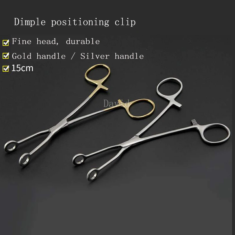 Beauty plastic dimple design positioning clip Surgical instrument positioning forceps Dimple suture needle and thread embedding