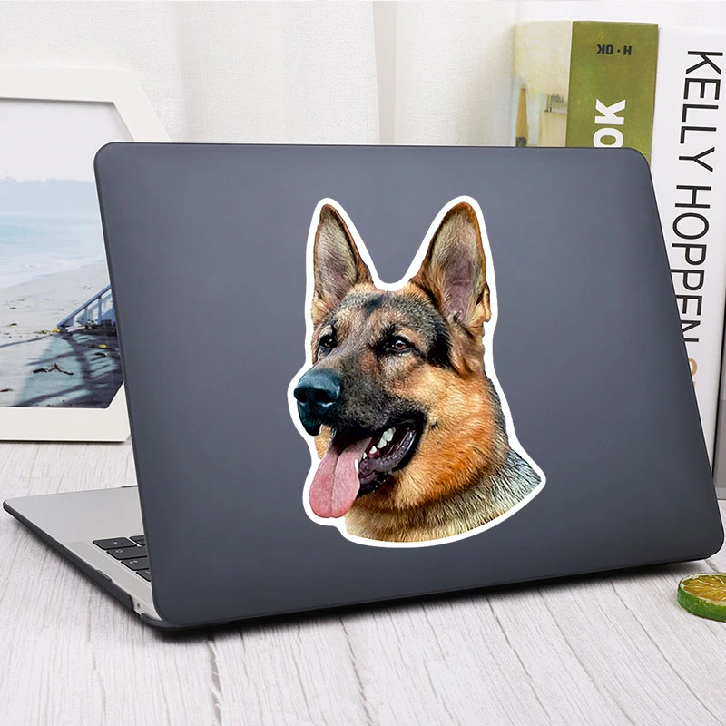 A0196# 13 cm/17 cm Self-adhesive Young German Shepherd Decal Car Sticker Waterproof Auto Decors on Bumper Rear Window Laptop