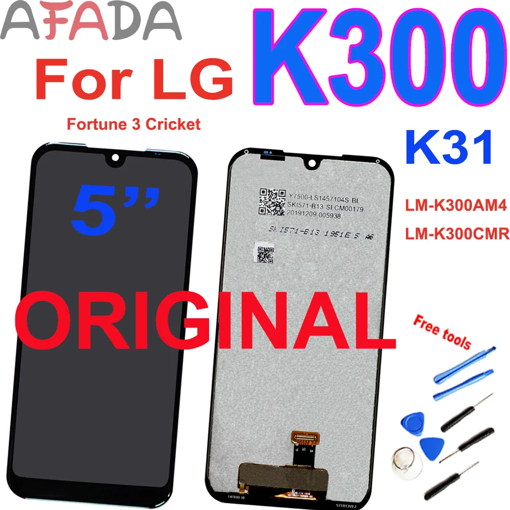 Original 5'' For LG Fortune 3 K300 LCD Display Touch Screen Digitizer Assembly K31 Phoenix 5 Replacement LM-K300AM4 LM-K300CMR