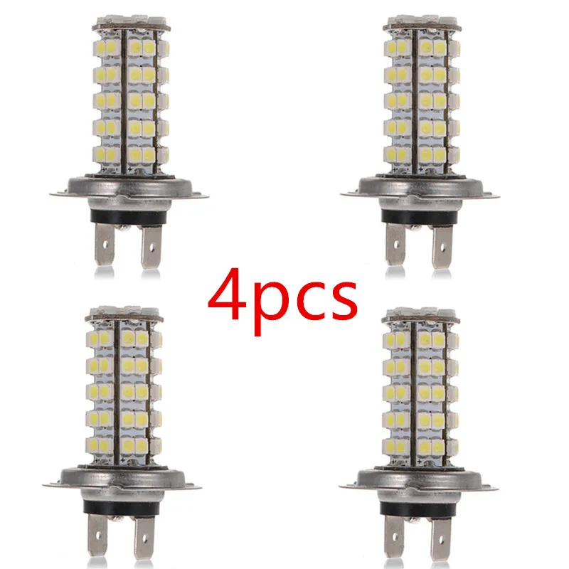 4pcs/lot  Super Bright 6000K Auto 68 SMD LED Bulb Head Light Fog Daytime Lamp Vehicle 12V Fog Lights Parking Lamp Bulb