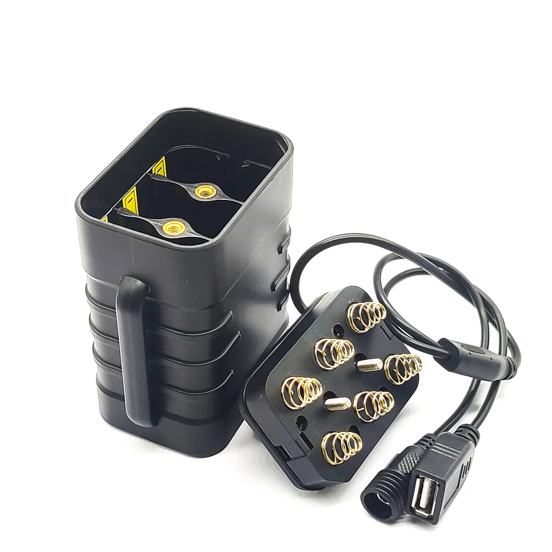 4 Slot/6 Slot Lithium Battery Charger Box 18650 Battery Box 18650 Battery Pack USB 5V Output Battery Pack DC 8.4V/12.4V/16.8V