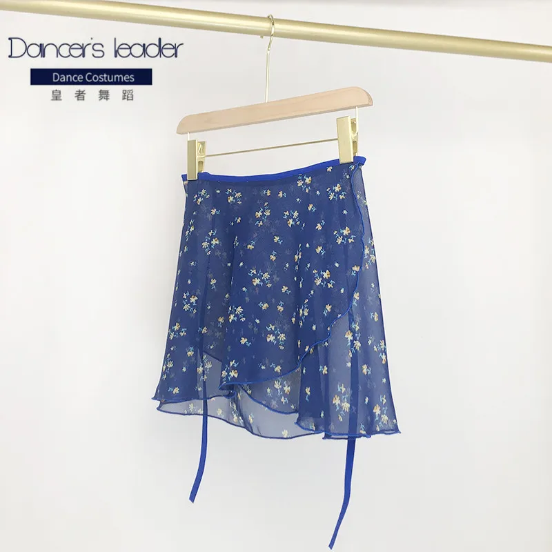 Traje de balé collant para prática feminina vestido floral impressão malha transparente ginástica collant vestido de desempenho