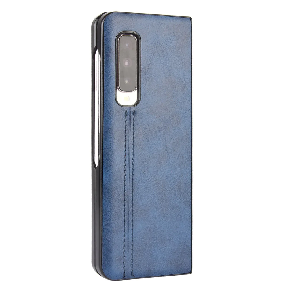 For Samsung Galaxy Fold 5G SM-F907B Case Ultra-thin Suture Soft Edge PU Leather Hard Phone Cover For Samsung Fold 4G F900F Case