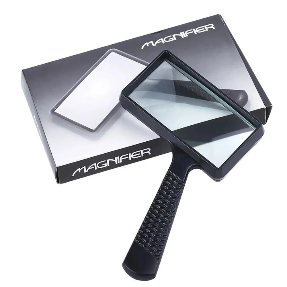 10X Handheld Square Reading Magnifier Magnifying Glass Loupe 84026 ABS+Glass Lens 10times Magnifier For Magazine Books Newspaper